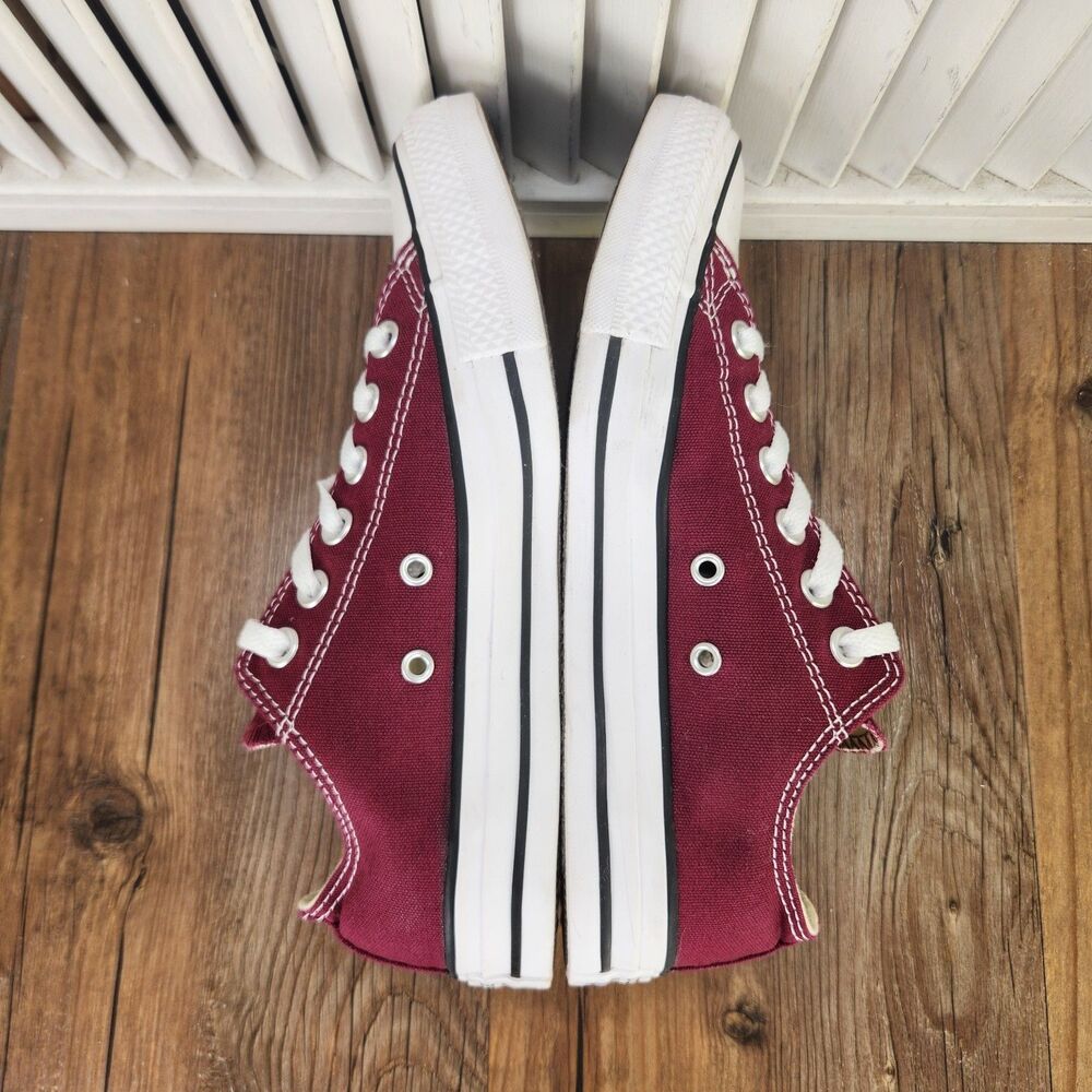 Converse Chuck Taylor All Star OX Sneakers Womens Sz 7 Maroon Canvas Shoes M9691 - Picture 6 of 11